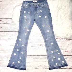 👖|•THCREASA•| Flare Leg High Rise Flower Jeans Size XL👖
